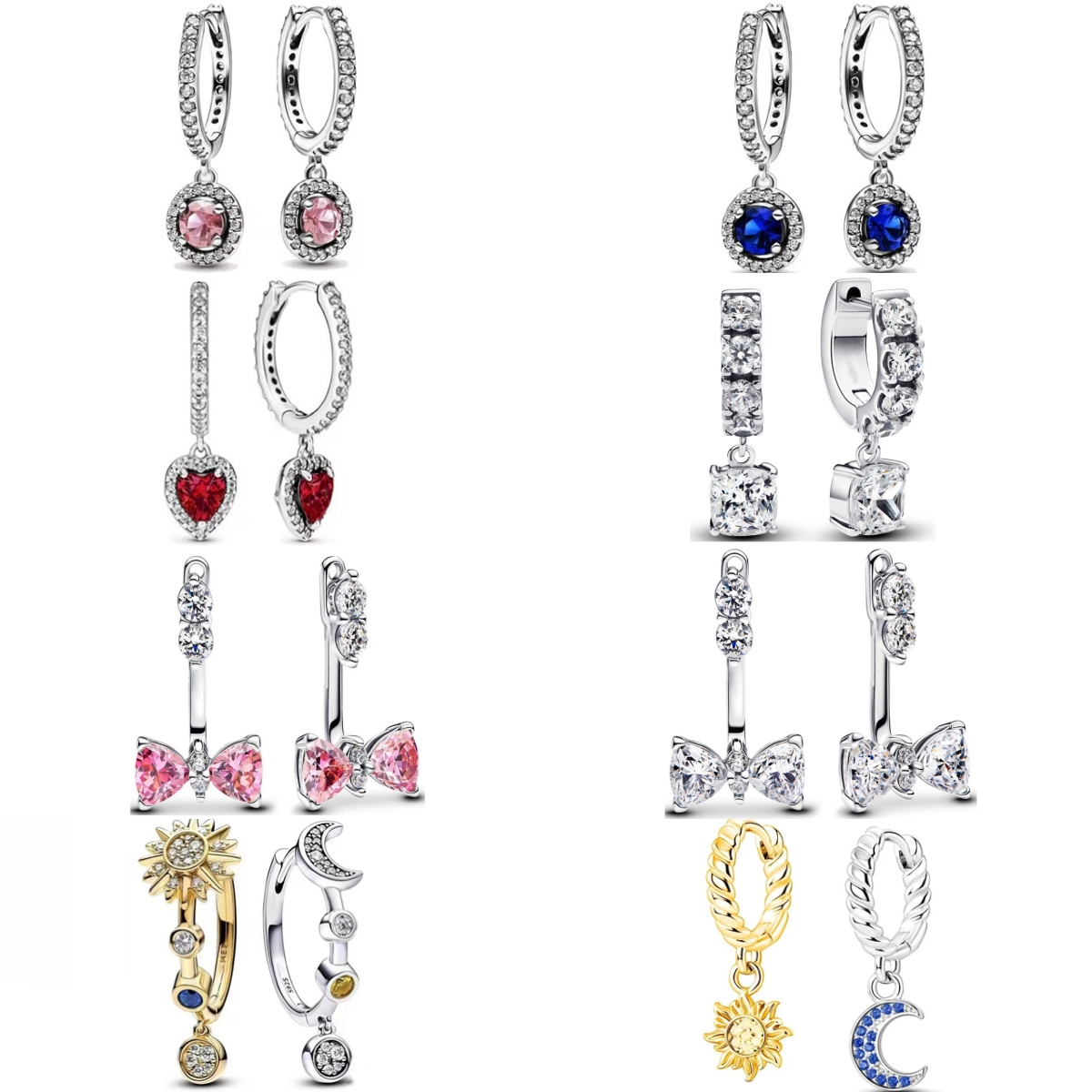 Double Hoop Bow Sun Moon Fit O - Tie Clip Silver 评论和价格