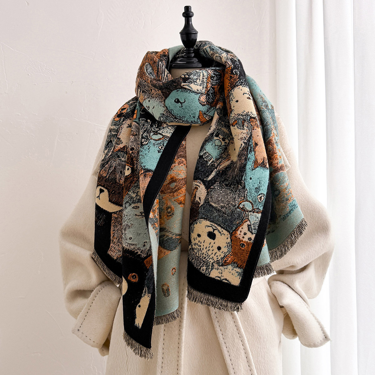 Women Imitation Cashmere Scarf - Woven Scarf Blanket 评论和价格