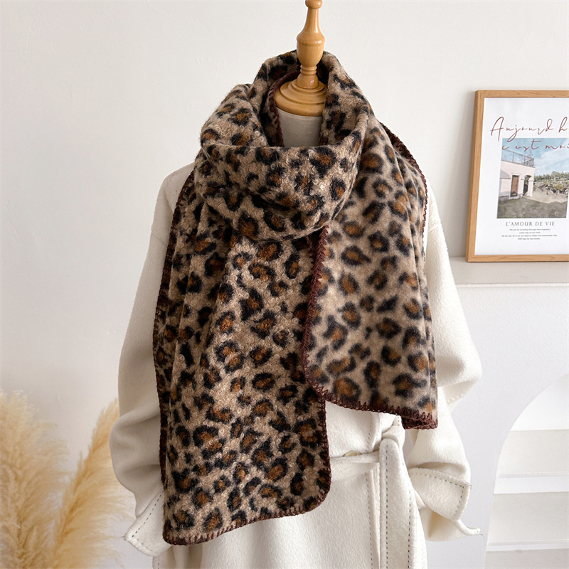 Autumn Winter Leopard Scarf Wo - Woven Scarf Blanket 评论和价格