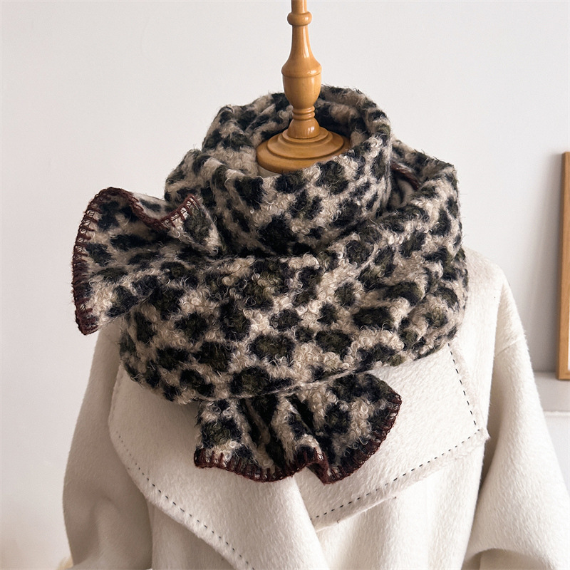 Autumn Winter Leopard Scarf Wo - Woven Scarf Blanket 评论和价格