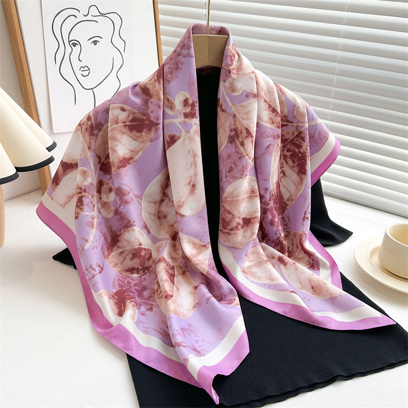 Retro 90cm Printed Large Squar - Scarf Silk Square 评论和价格