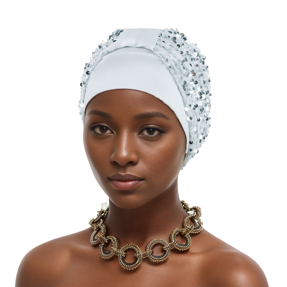 Glitter Sequins African Turban - Head Wrap Turban 评论和价格
