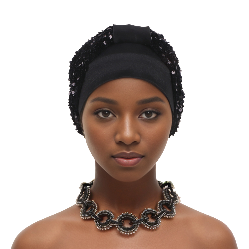 Glitter Sequins African Turban - Head Wrap Turban 评论和价格