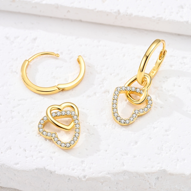 925 Sterling Silver Hoop Earri - Tie Clip Silver 评论和价格